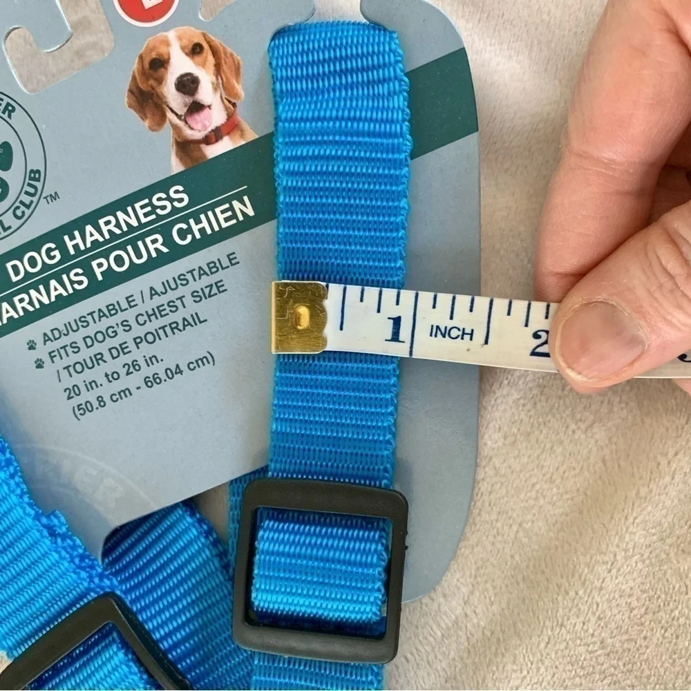 Greenbriar Kennel Club Adjustable Dog Harness Nylon Blue Size Large Chest 20-26